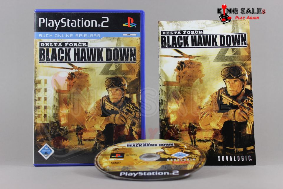 PlayStation 2 Videospiel Delta Foce Blackhawk Down Hülle mit Anleitung und Disc