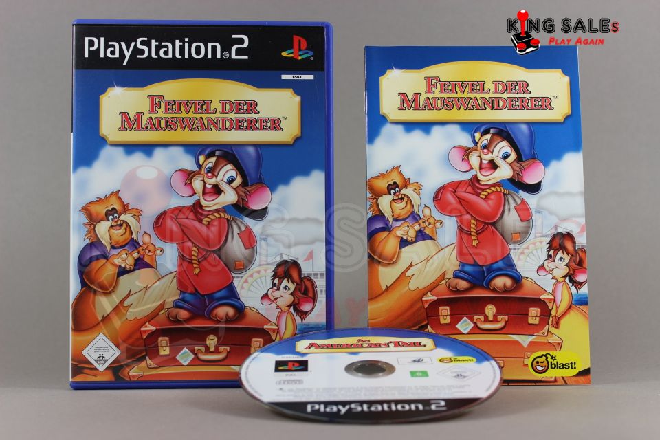 PlayStation 2 Videospiel Feivel der Mauswanderer Hülle mit Anleitung und Disc