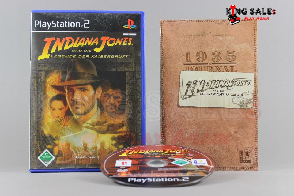 PlayStation 2 Videospiel Indiana Jones und die Legende der Kaisergruft Hülle mit Anleitung und Disc