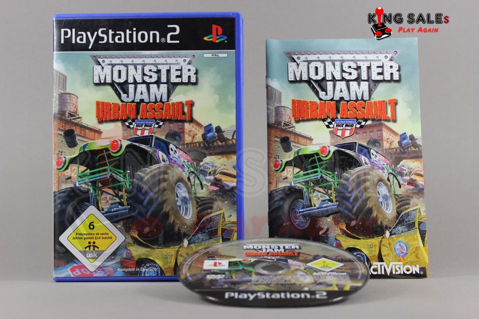 PlayStation 2 Videospiel Monster Jam Urban Assault Hülle mit Anleitung und Disc