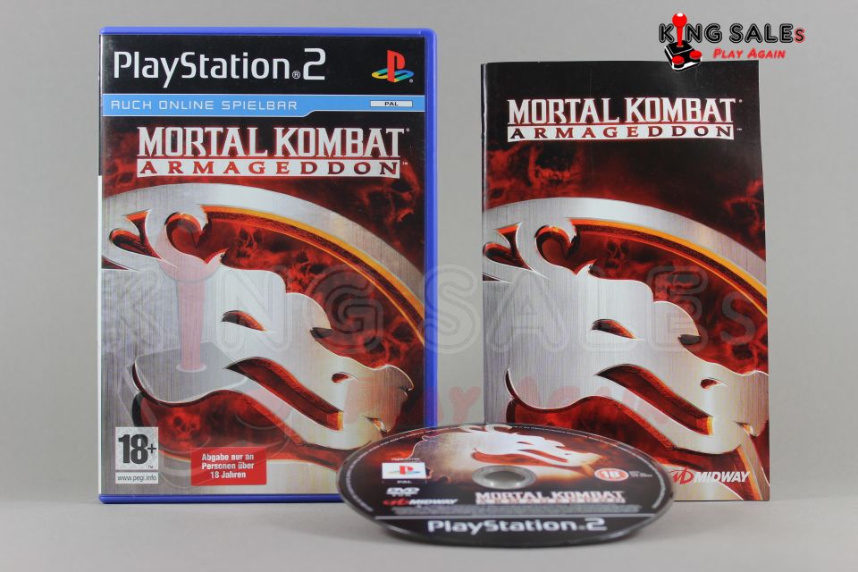 PlayStation 2Videospiel Mortal Kombat Armageddon Hülle mit Anleitung und Disc