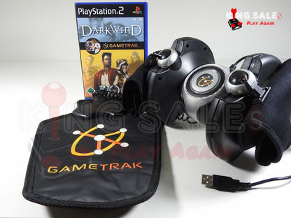 PlayStation 2 Videospiel Dark Wind Gametrak mit Gametrak Controlle Hülle von vorne