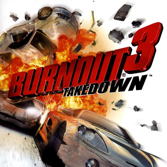 PlayStation 2 Videospiel Burnout 3 Takedowm Hülle mit Anleitung und Disc