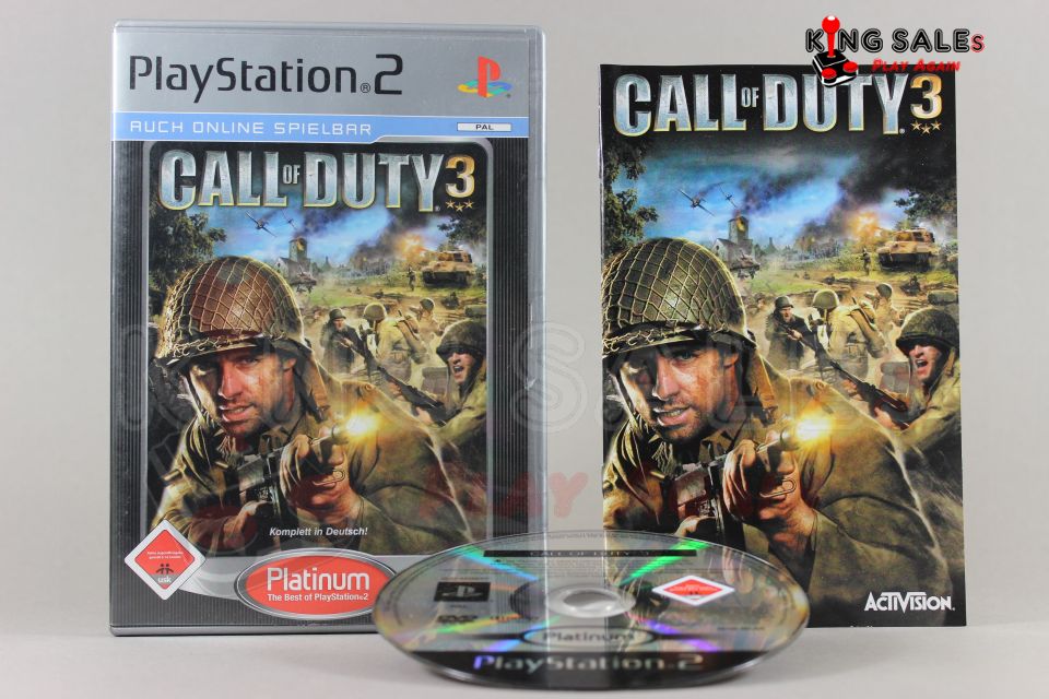 PlayStation 2 Videospiel Call of Duty 3 Hülle mit Anleitung und Disc