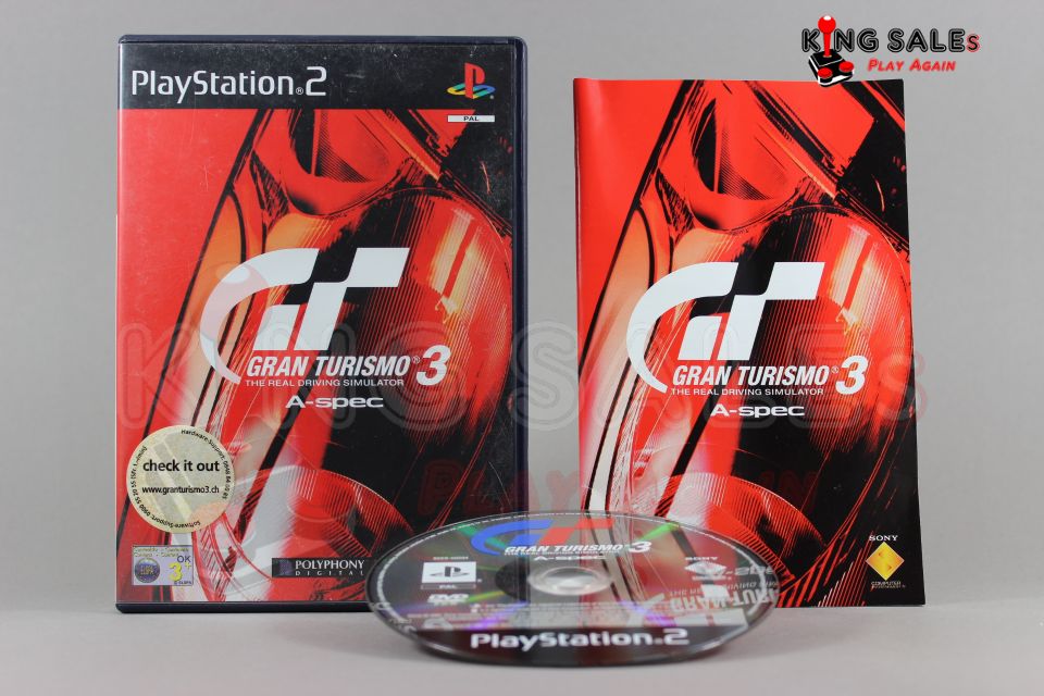 PlayStation 2 Videospiel Gran Turismo 3 A-Spec Hülle mit Anleitung und Disc