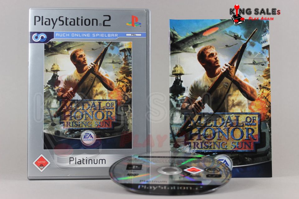 PlayStation 2 Videospiel Medal of Honor Rising Sun Platinum Hülle mit Anleitung und Disc