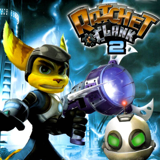 PlayStation 2 Videospiel Ratchet & Clank 2 Platinum Hülle mit Anleitung und Disc