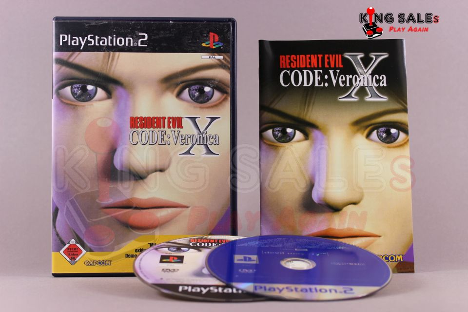 PlayStation 2 Videospiel Resident Evil Code Veronica X Hülle mit Anleitung und Disc