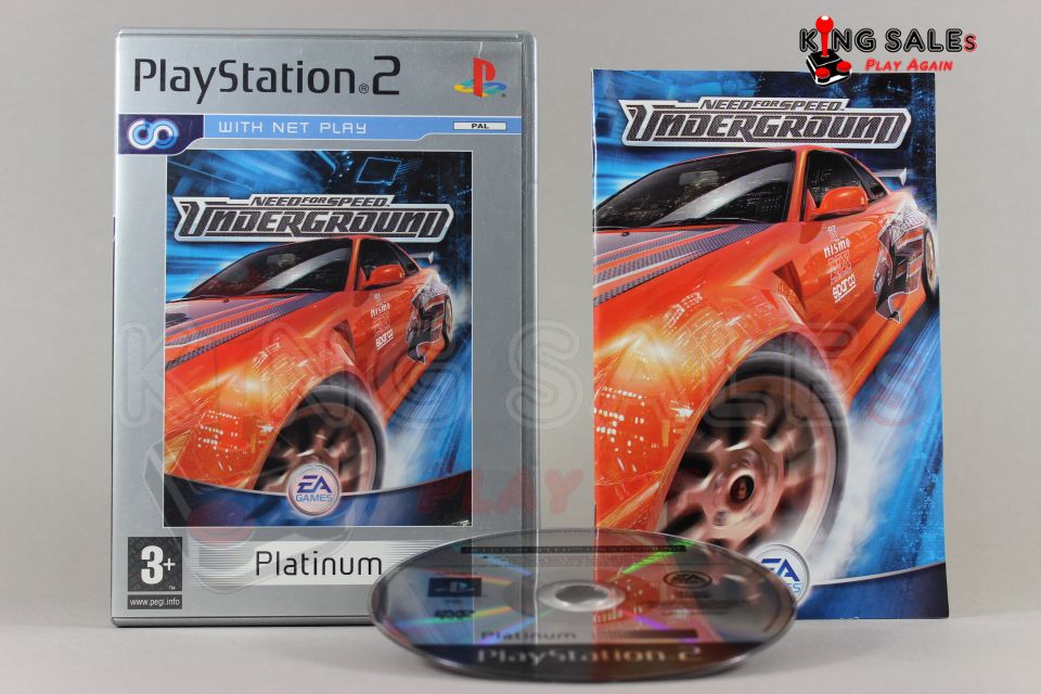 PlayStation 2 Videospiel Need for Speed Underground Platinum Hülle mit Anleitung und Disc 