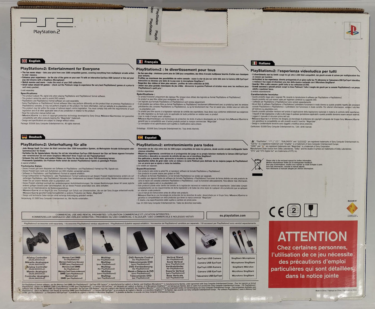 PlayStation 2 Slim Konsole in Originalverpackung von hinten
