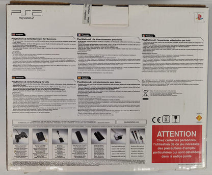 PlayStation 2 Slim Konsole in Originalverpackung von hinten
