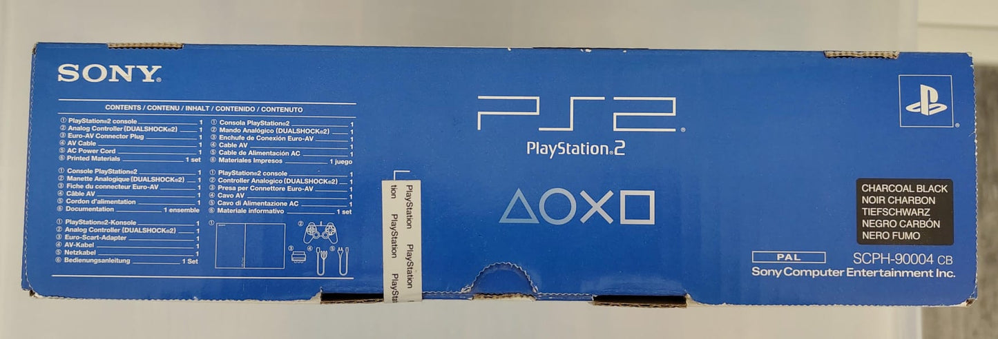 PlayStation 2 Slim Konsole in Originalverpackung von oben
