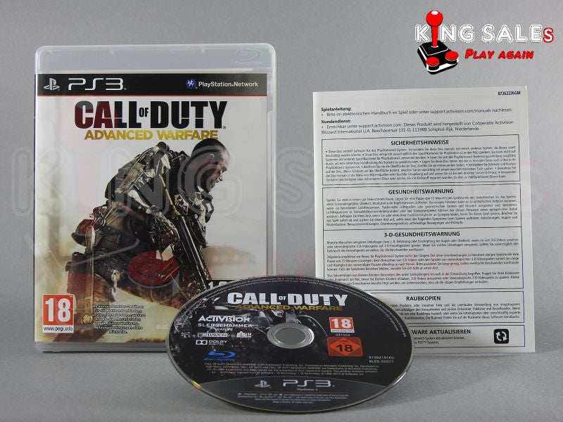 PlayStation 3 Videospiel Call of Duty Advance Warfare Hülle mit Anleitung und Disc