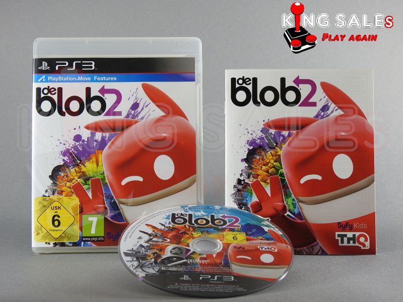 PlayStation Videospiel De Blob 2 Hülle mit Anleitung und Disc