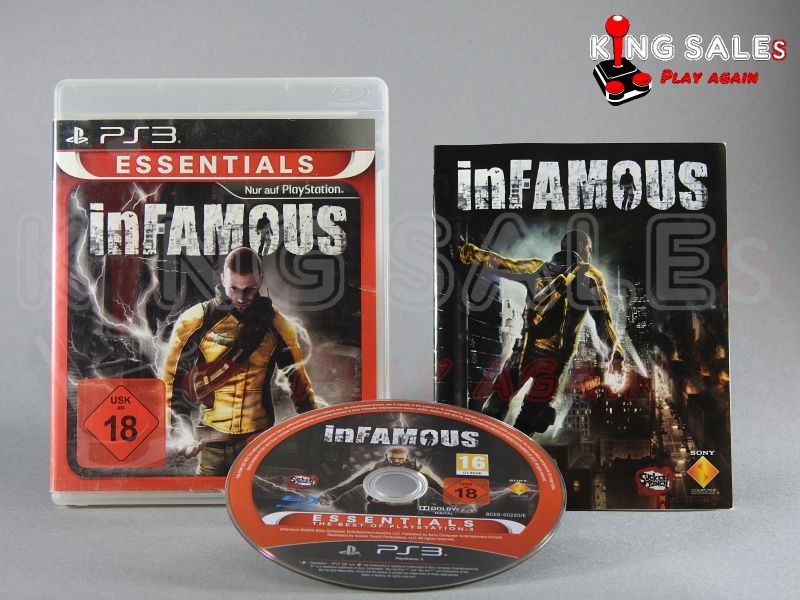 PlayStation 3 Videospiel inFamous Essentials Hülle mit Anleitung und Disc