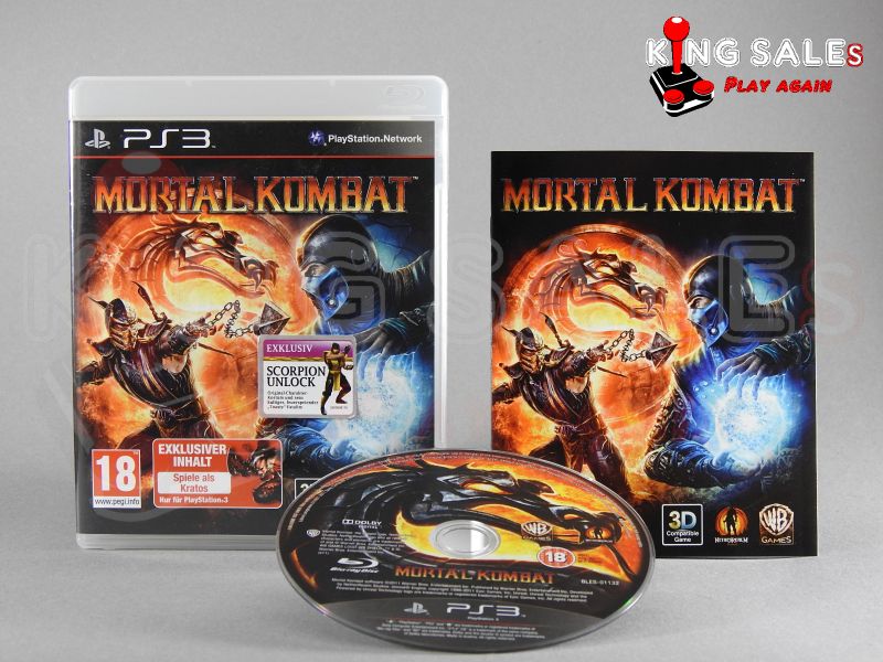 Playstation 3 Videospiel Mortal Kombat Hülle mit Anleitung und Disc