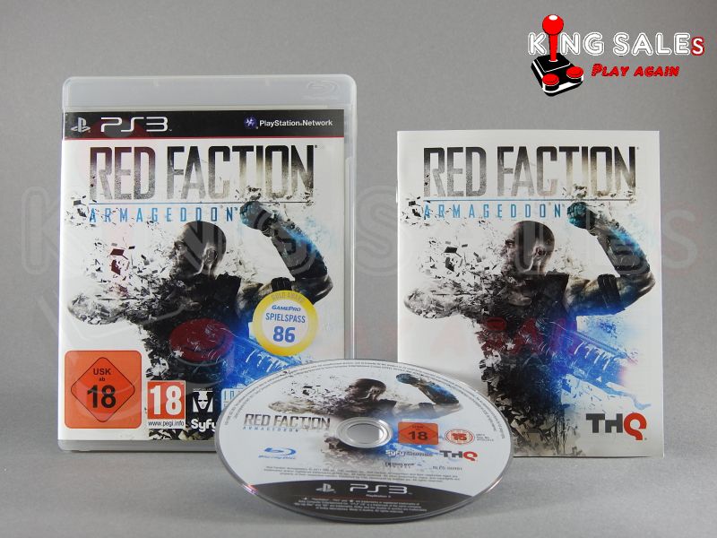 PlayStation 3 Videospiel Red Faction Armageddon Hülle mit Anleitung und Disc