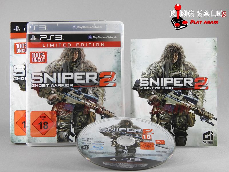 PlayStation 3 Videospiel Sniper Ghost Warrior 2 Hülle mit Anleitung und Disc