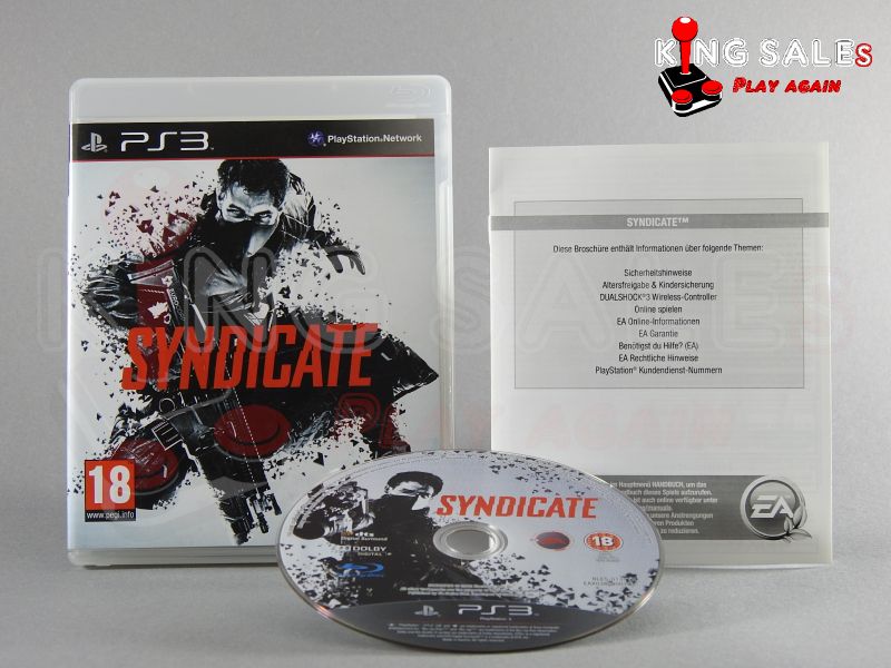 Sony PlaYstation 3 Videospiel Syndicate Hülle mit Anleitung und Disc