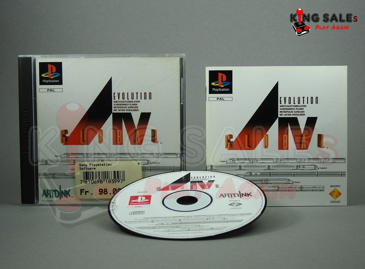 PlayStation Videospiel A.IV Evolution Global Hülle mit Anleitung und Disc