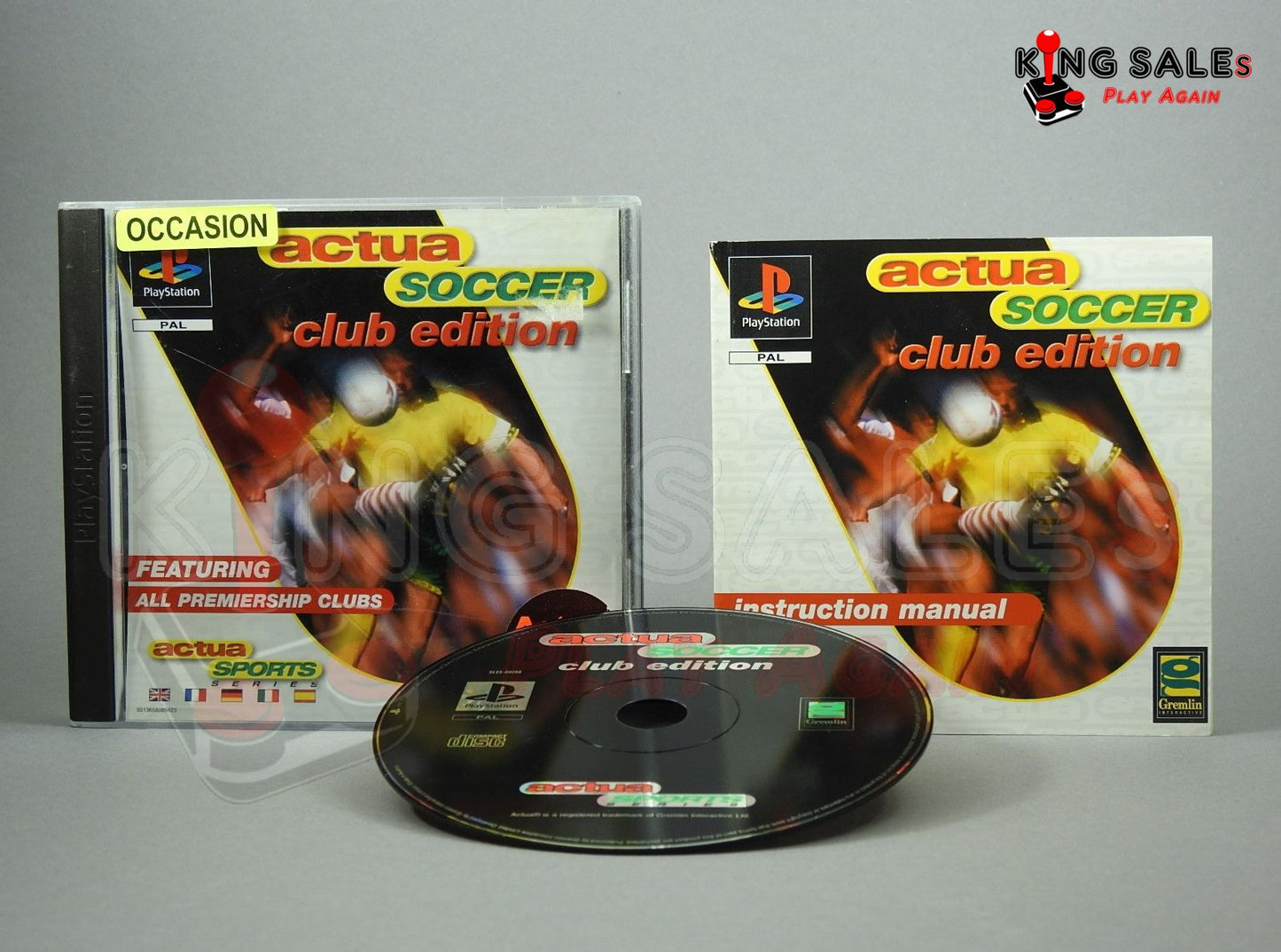 PlayStation Videospiel Actua Soccer Club Edition Hülle mit Anleitung und Disc