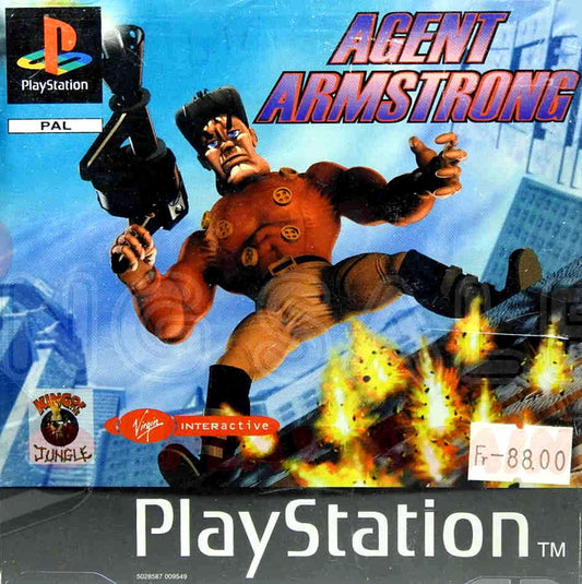 PlayStation Videospiel Agent Armstrong Hülle mit Anleitung und Disc