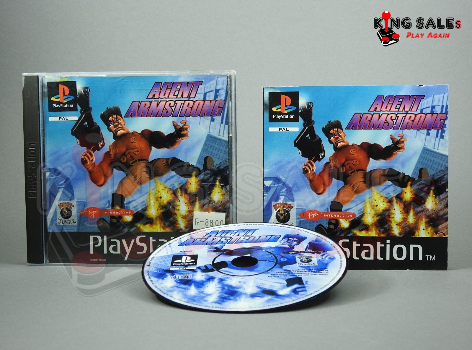 PlayStation Videospiel Agent Armstrong Hülle mit Anleitung und Disc