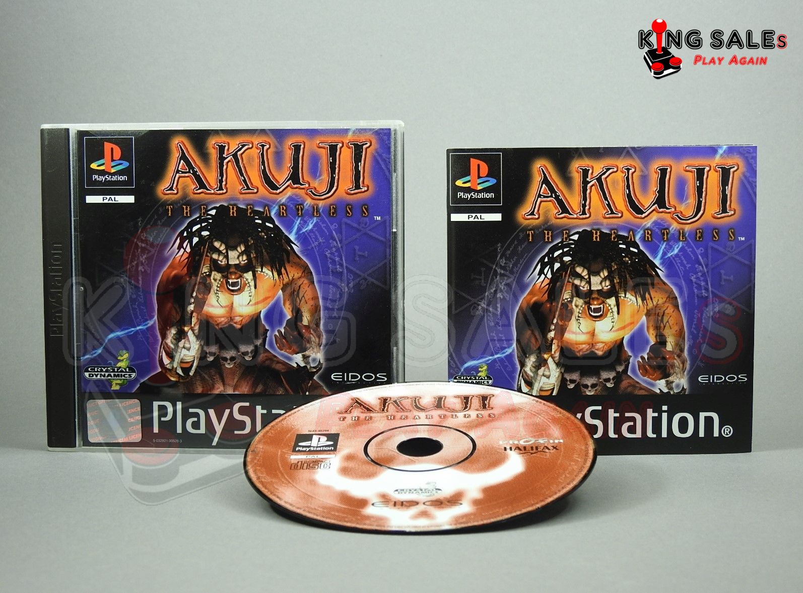 PlayStation Videospiel Akuji The Heartless Hülle mit Anleitung und Disc