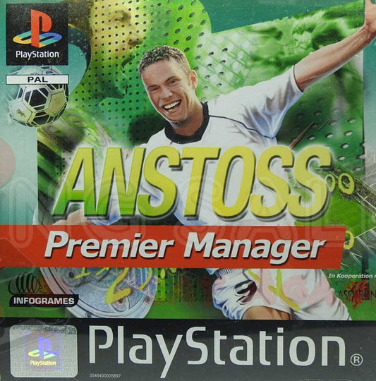 PlayStation Videospiel Anstoss Premier Manager Hülle mit Anleitung und Disc