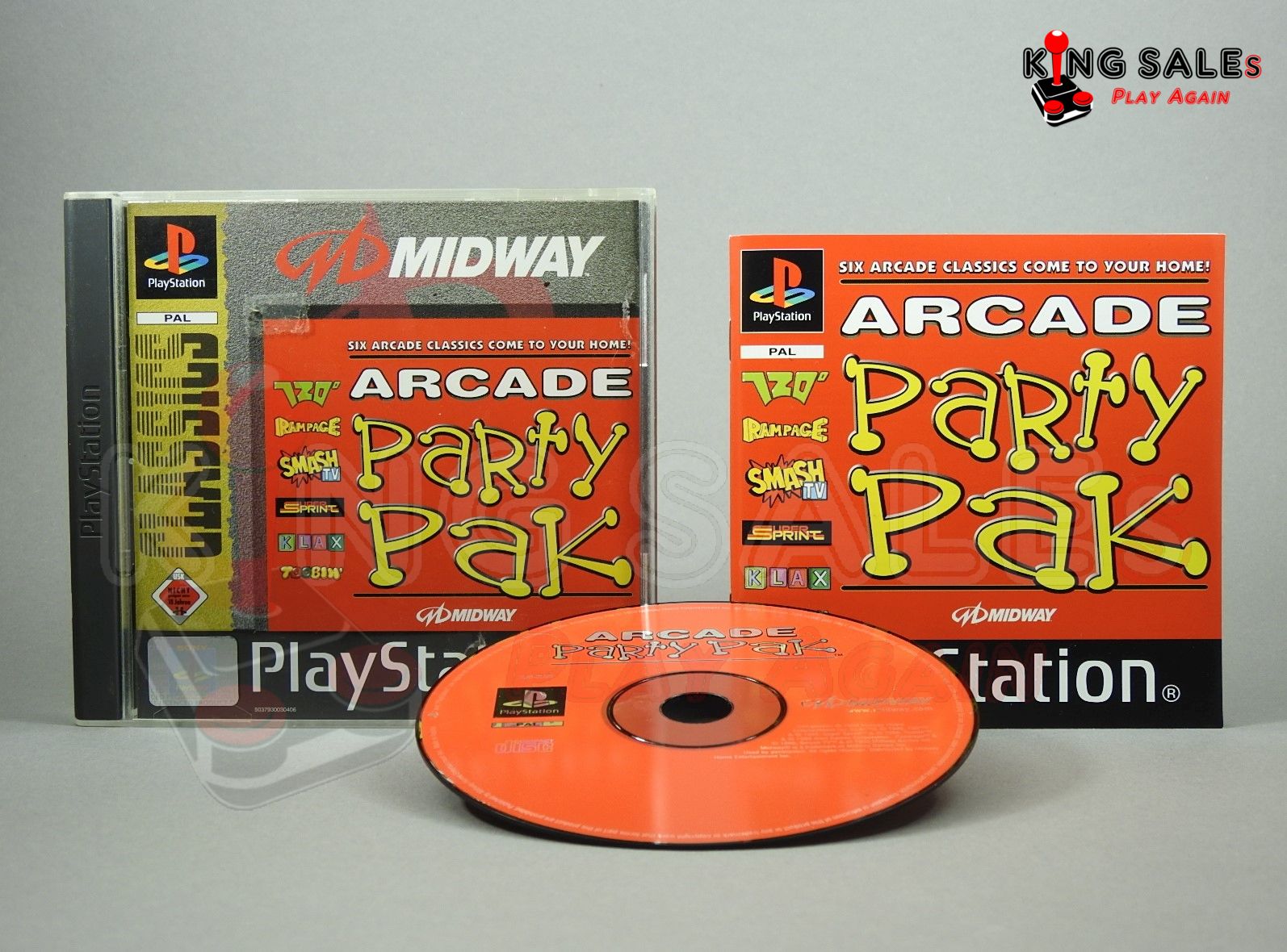 PlayStation Videospiel Arcade Party Pak Hülle mit Anleitung und Disc