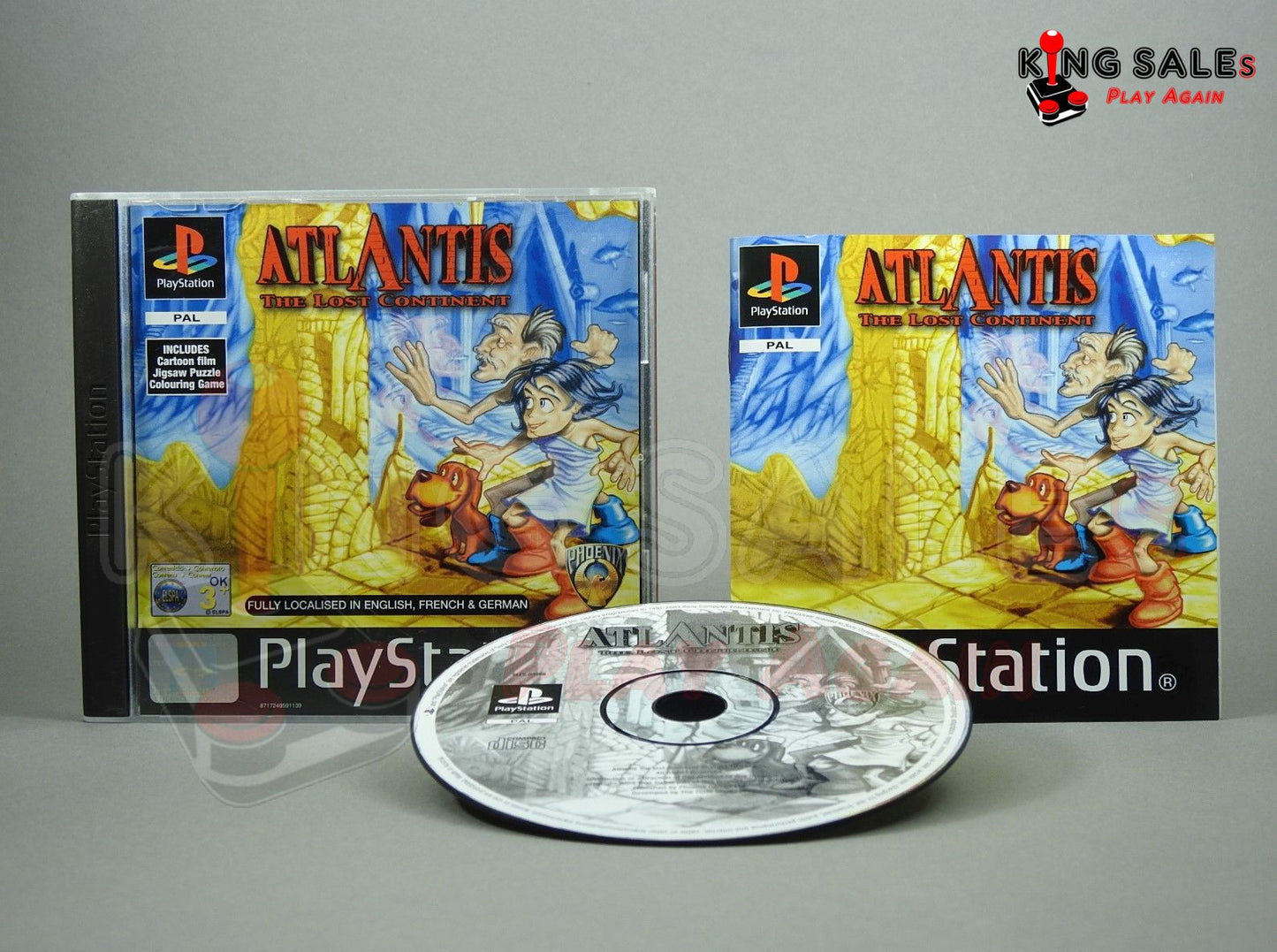 PlayStation Videospiel Atlantis the Lost Continent Hülle mit Anleitung und Disc