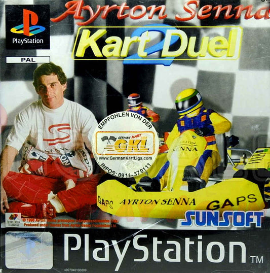 PlayStation Videospiel Ayerton Senna Kart Duel 2 Hülle mit Anleitung und Disc