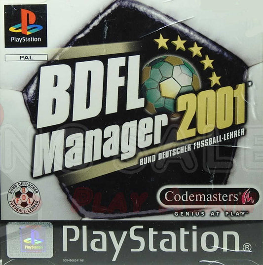 PlayStation Videospiel BDFL Manager 2001 Hülle mit Anleitung und Disc