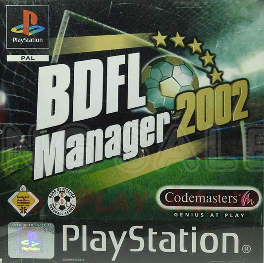 PlayStation Videospiel BDFL Manager 2002 Hülle mit Anleitung und Disc