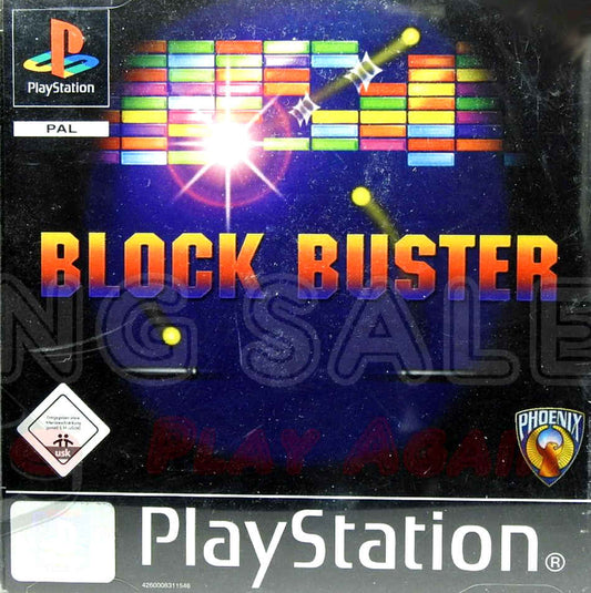 PlayStation Videospiel Block Buster Hülle mit Anleitung und Disc