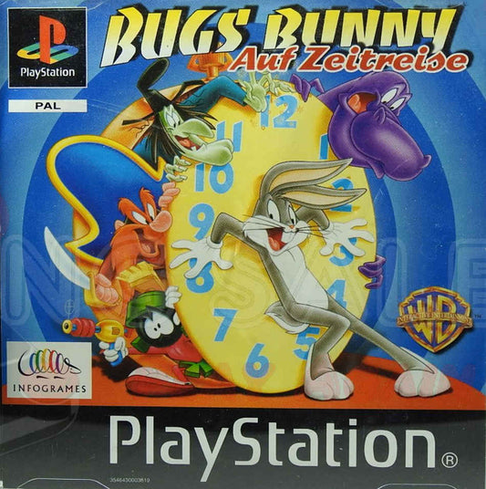 PlayStation Videospiel Bugs Bunny auf Zeitreise Hülle mit Anleitung und Disc