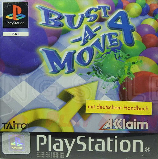 PlayStation Videospiel Bust a Move 4 Hülle mit Anleitung und Disc