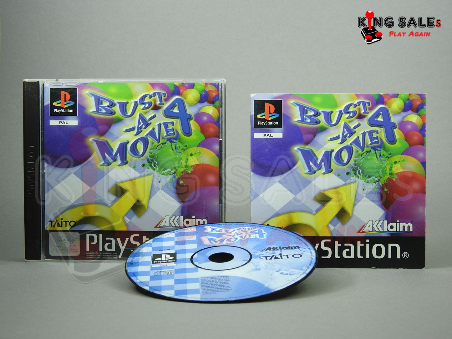 PlayStation Videospiel Bust a Move 4 Hülle mit Anleitung und Disc