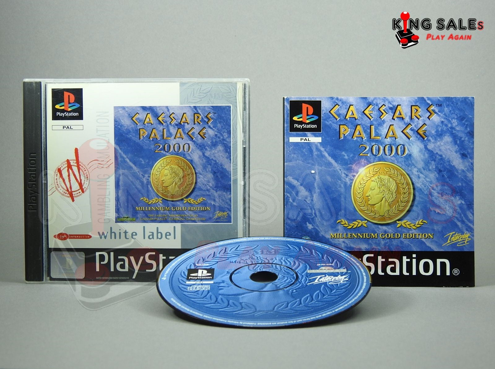 PlayStation Videospiel Ceasars Palace 2000 Hülle mit Anleitung und Disc