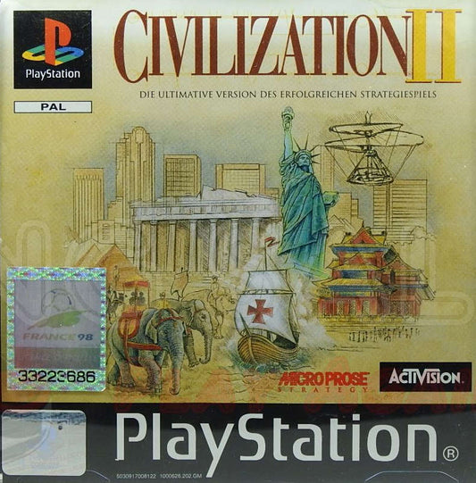 PlayStation Videospiel Civilization 2 Hülle mit Anleitung und Disc