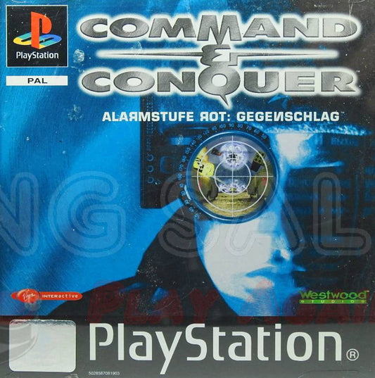 PlayStation Videospiel Command & Conquer Alarmstufe Rot Gegenschlag Hülle mit Anleitung und Disc