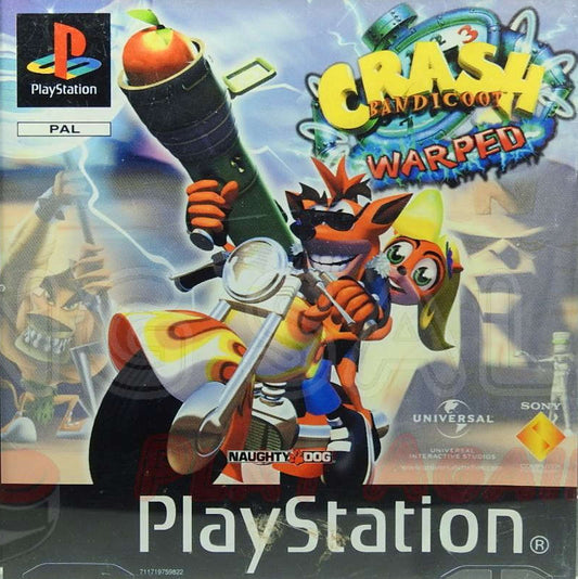 PlayStation Videospiel Crash Bandicoot 3 Warped Hülle mit Anleitung und Disc