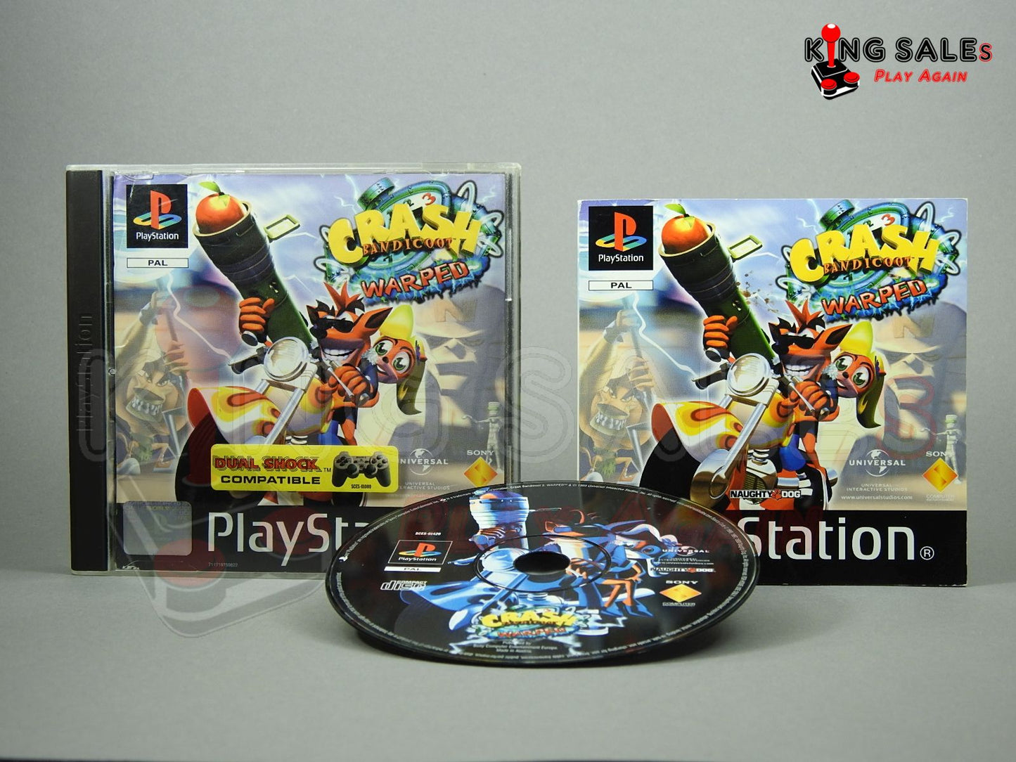 PlayStation Videospiel Crash Bandicoot 3 Warped Hülle mit Anleitung und Disc