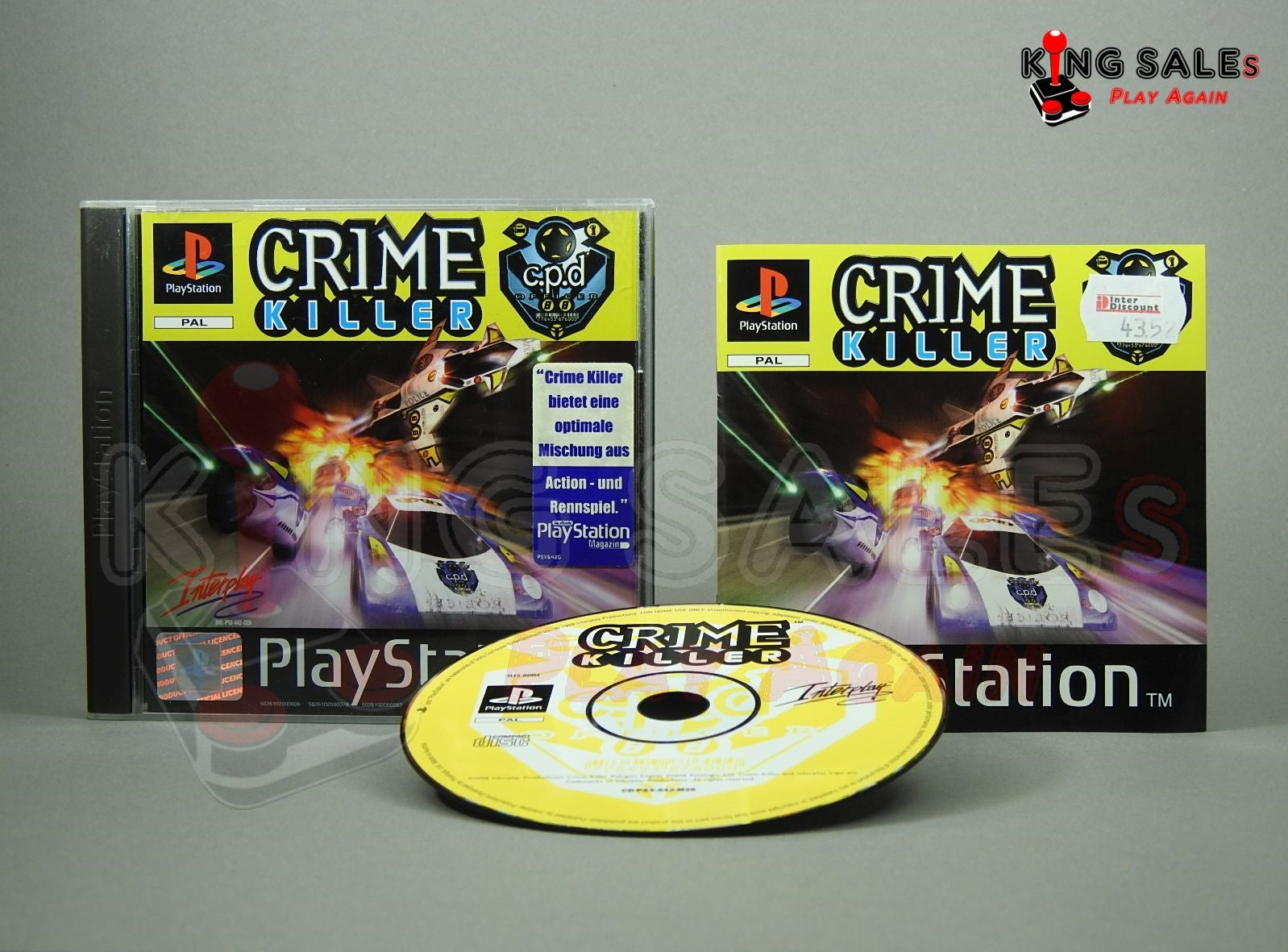 PlayStation Videospiel Crime Killer Hülle mit Anleitung und Disc