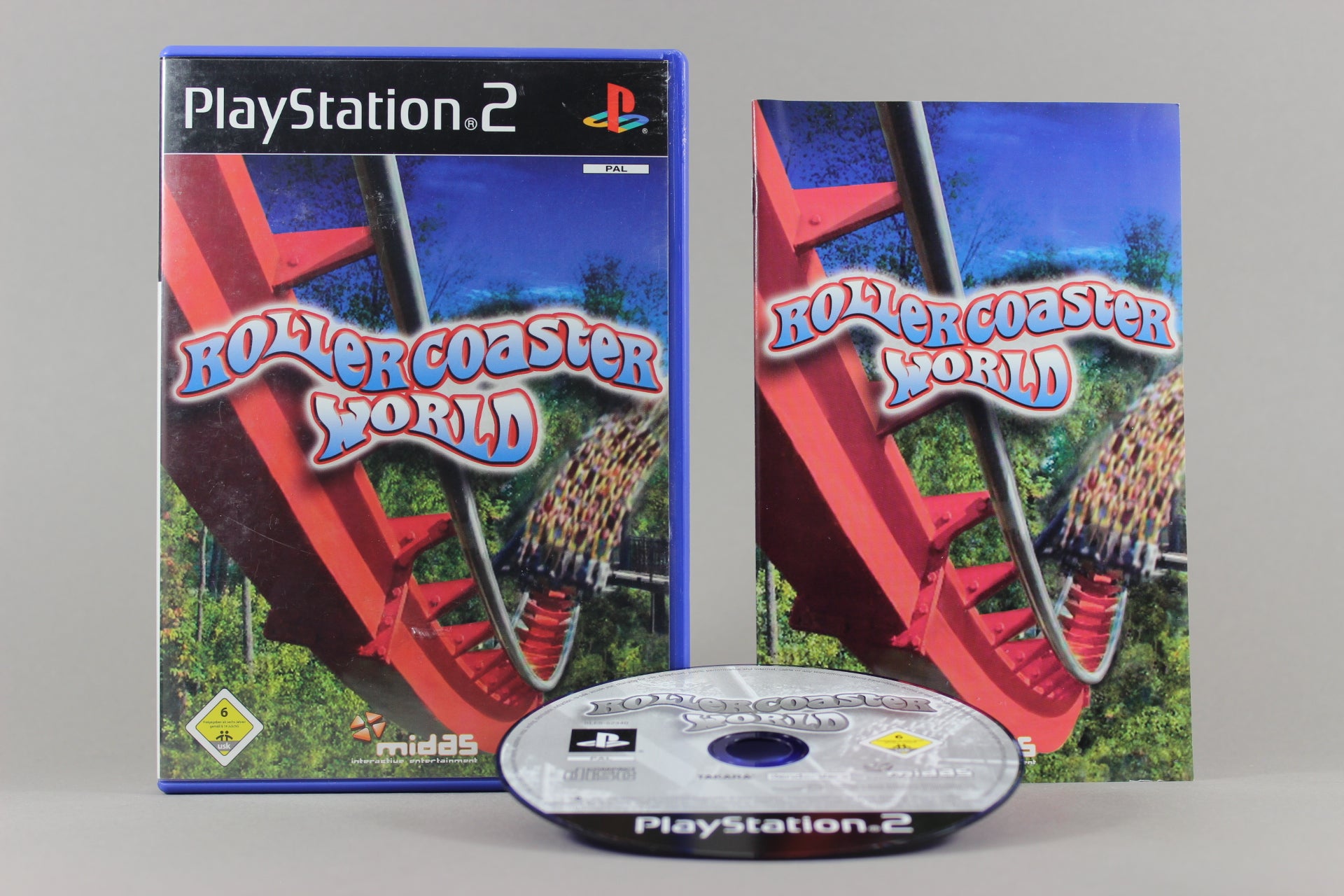 PlayStation 2 Videospiel Rollercoaster World Hülle mit Anleitung und Disc