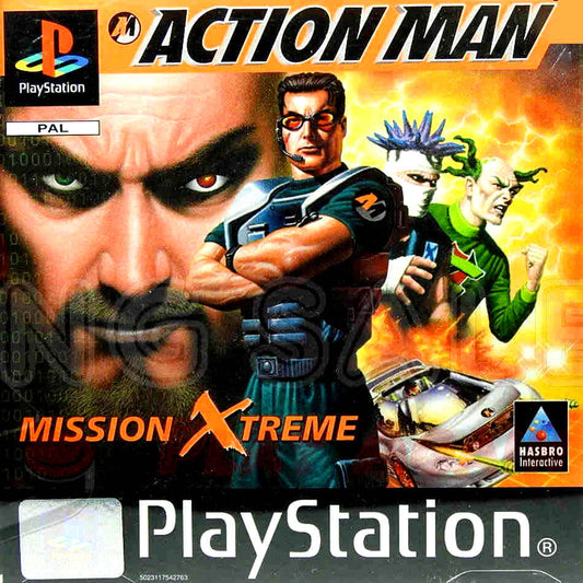 PlayStation Videospiel Action Man offen mit Anleitung und Disc