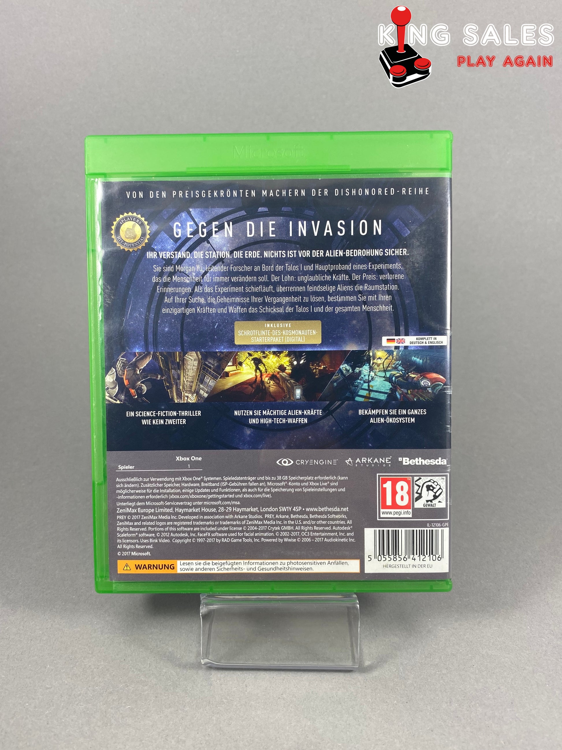 Xbox One Videospiel Prey Cover von hinten