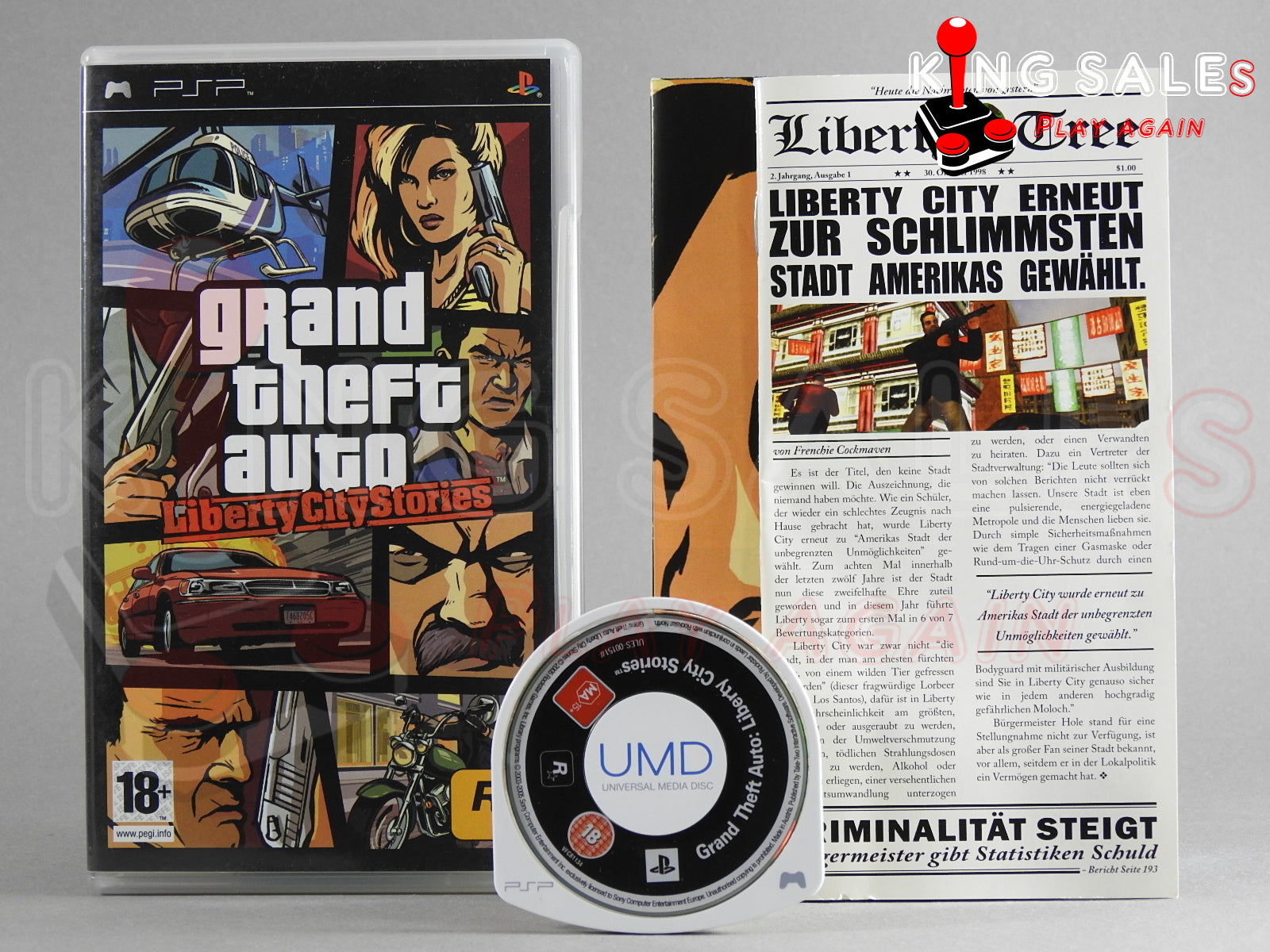 PSP ideospiel Grand Theft Auto Liberty City Stories Hülle mit Anleitung und Modul