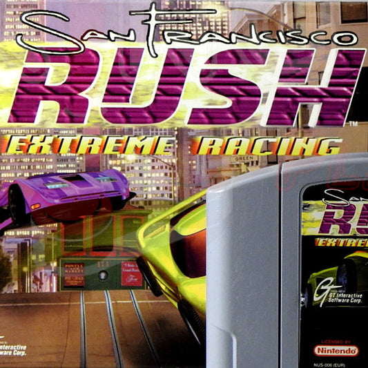 Nintendo 64  Videospiel San Francisco Ruch Extreme Racing Originalverpackung von hinten vorne mit Anleitung und Modul