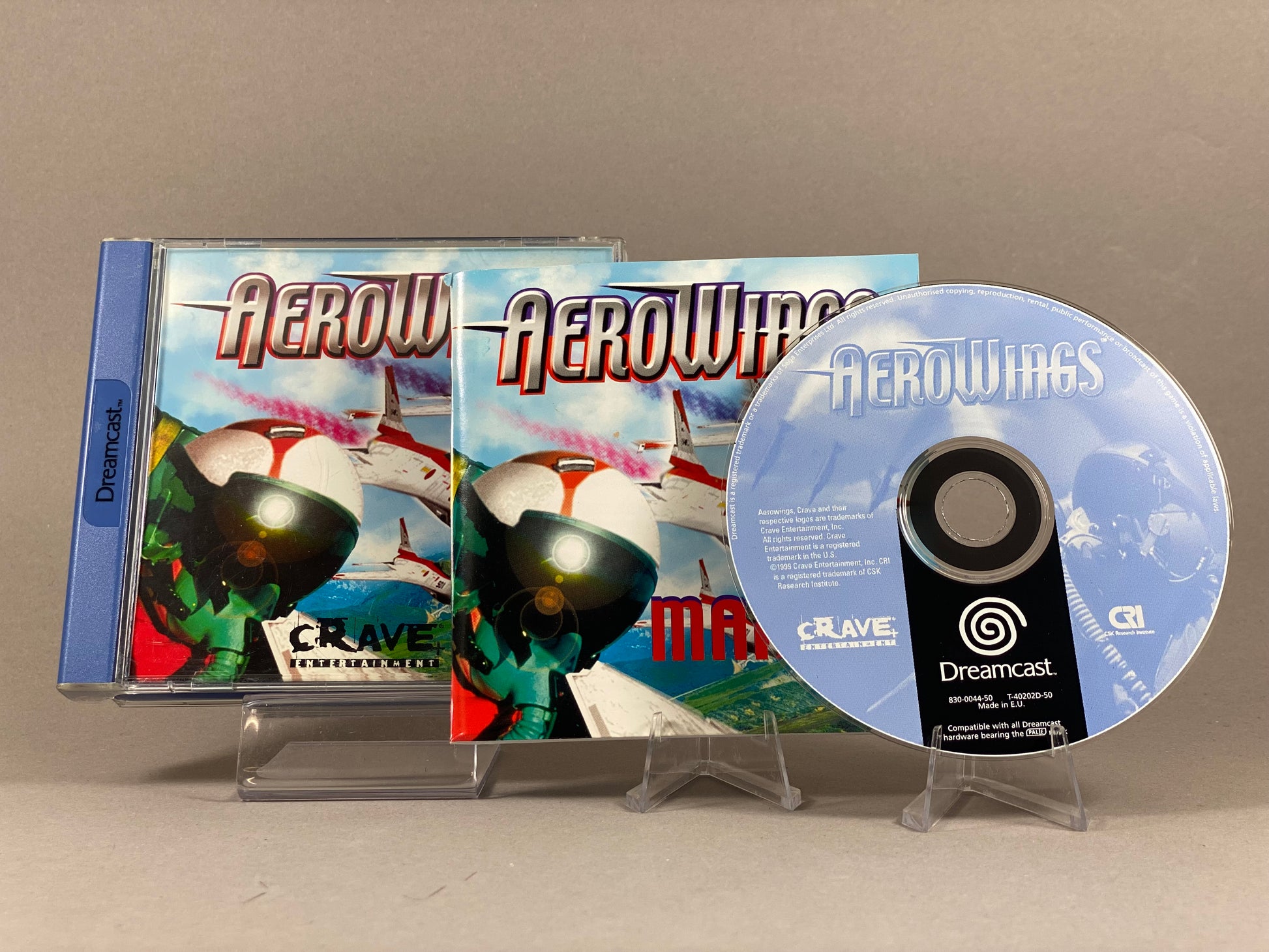 Sega Dreamcast Videospiel Aerowings Hülle mit Anleitung und Disc